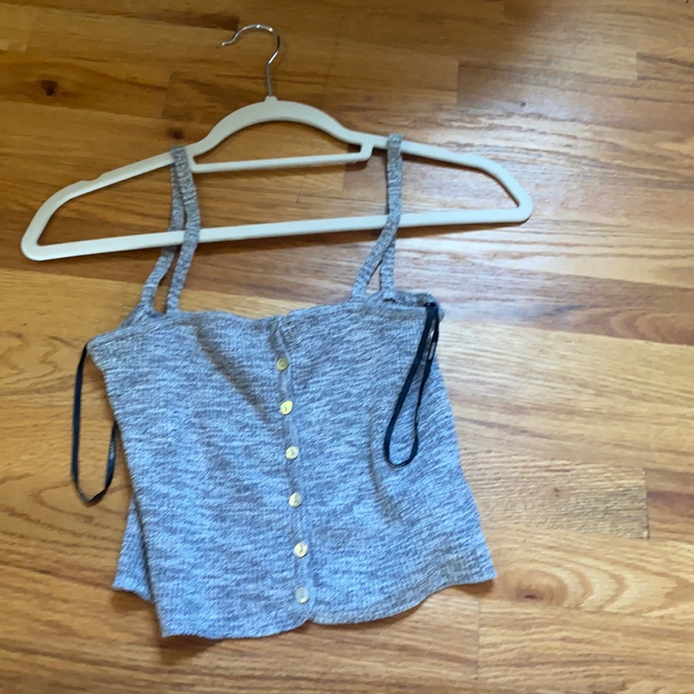 Gray knit tank top